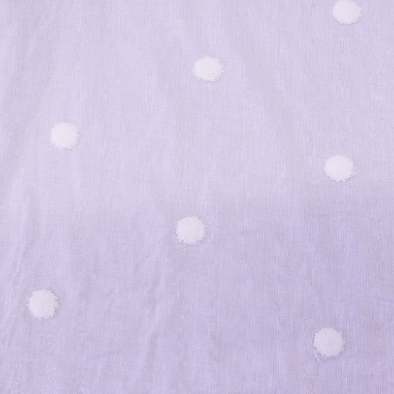 100% Cotton Voile Fabric -White with White Spots