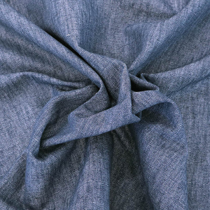 Cotton and Linen Blend Furnishing - Dark Denim Blue