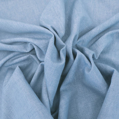 67% Polyester 26% Cotton 7% Linen Pale Denim Blue Furnishing Fabric