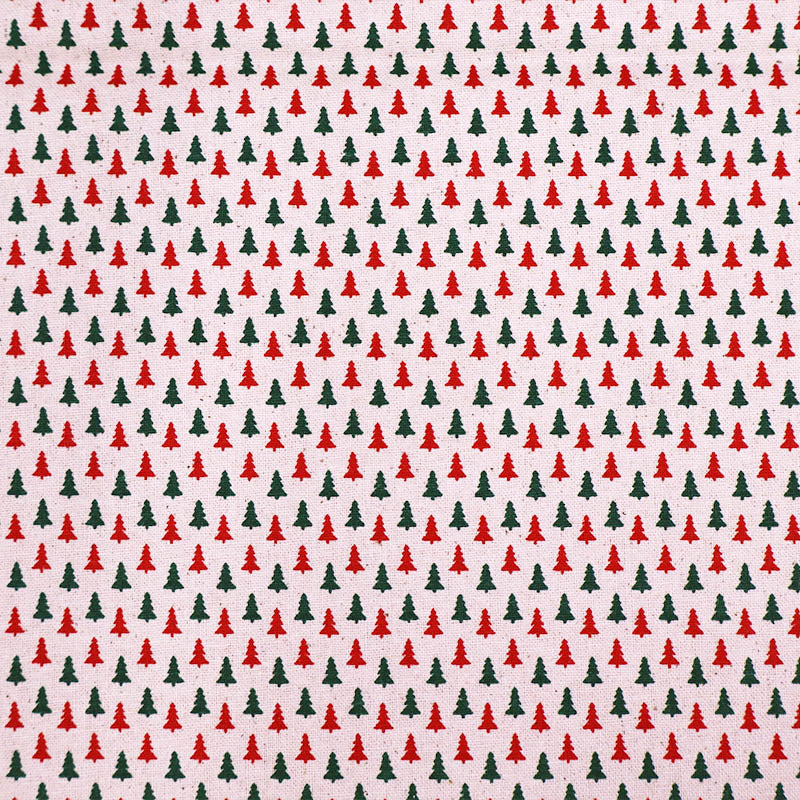 100% Cotton Cream Christmas Fabric - Tiny Trees