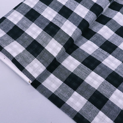 100% Cotton Reversible Black and White Gingham Double Gauze Fabric