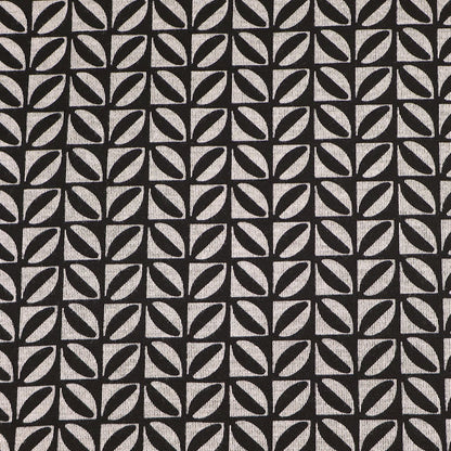 59% Polyester 41% Viscose Double Jersey Ponte Fabric - Black and White Geometric Monochrome