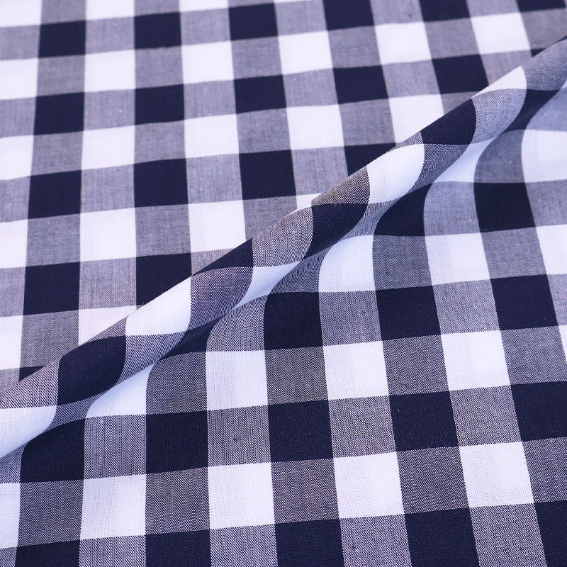 100% Cotton Large Navy Gingham Fabric