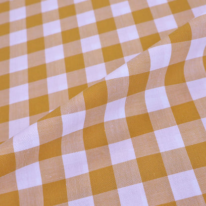 100% Cotton Yellow Large Gingham Fabric