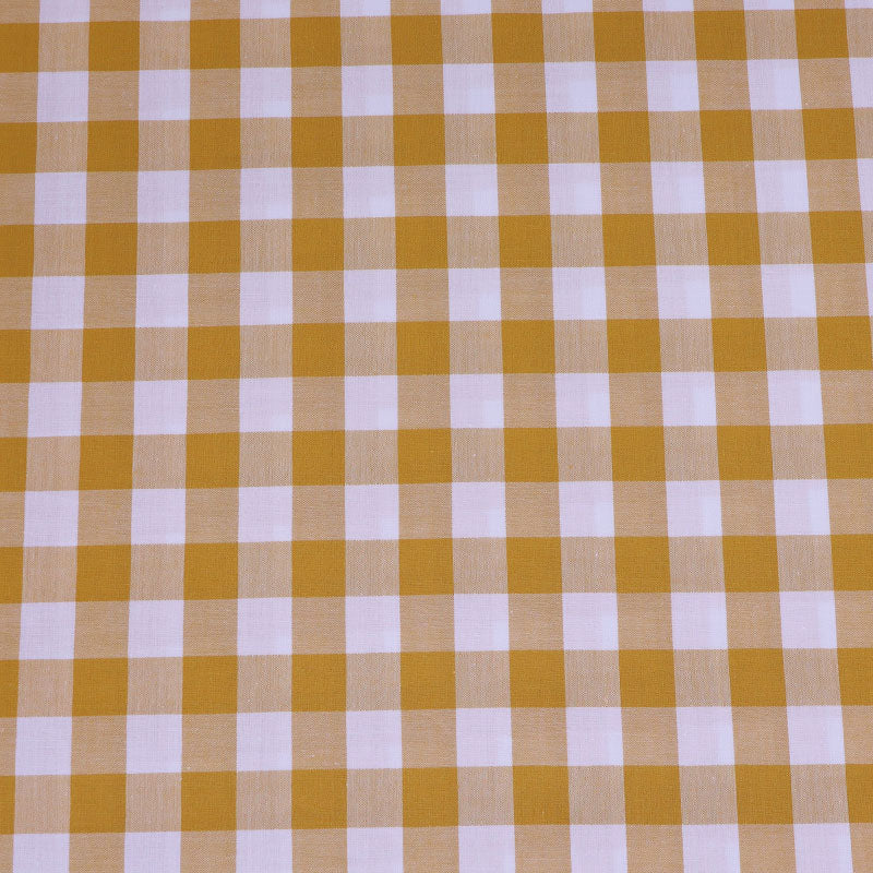 100% Cotton Yellow Large Gingham Fabric