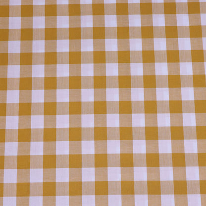 100% Cotton Yellow Large Gingham Fabric