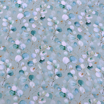 Green Eucalyptus Print viscose fabric