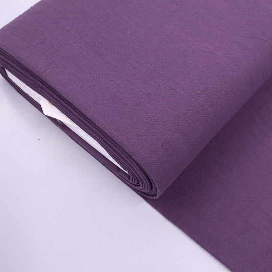 Aubergine Purple Stonewashed Cotton Fabric