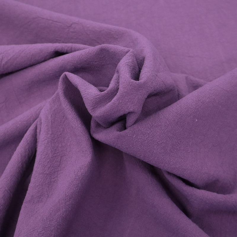 Aubergine Purple Stonewashed Cotton Fabric