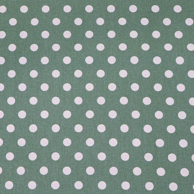 100% Cotton  Stonewashed Cotton Green Spotted Fabric