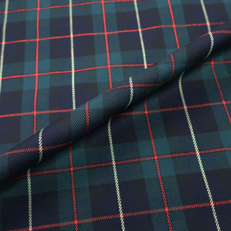 Dressmaking Tartan - Natty Check - Navy, Green and Black