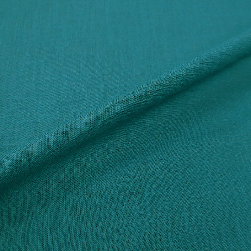 75% Linen 25% Cotton Peacock Green Linen Handle Fabric