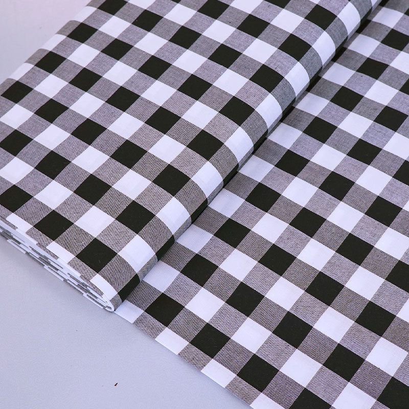 100% Cotton Large Gingham Black Fabric