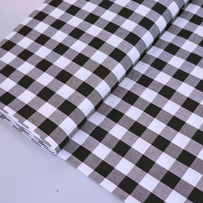 100% Cotton Large Gingham Black Fabric