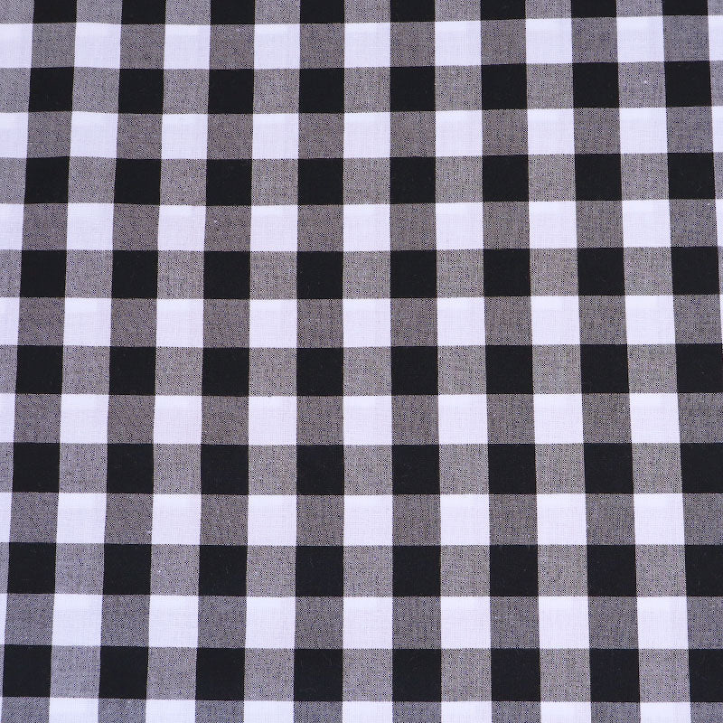 100% Cotton Large Gingham Black Fabric