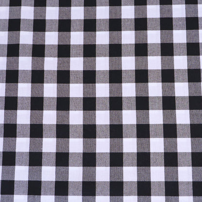 100% Cotton Large Gingham Black Fabric