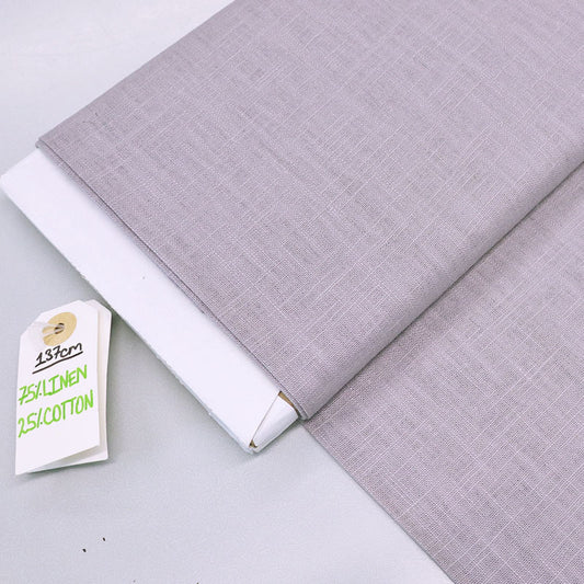 75% Linen 25% Cotton  Grey Linen and Cotton Blend Fabric