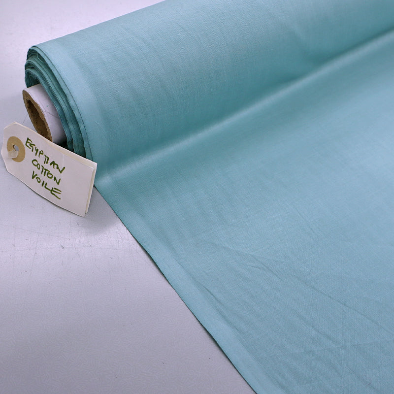 100% Cotton Egyptian Cotton Voile Fabric - Duck Egg Blue