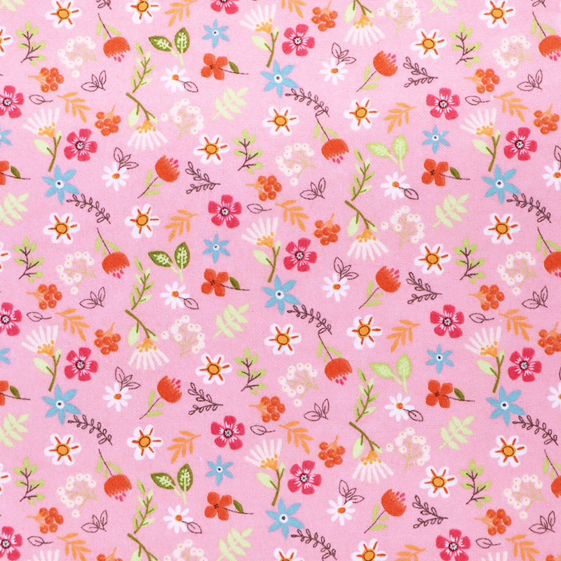 Floral Brushed Cotton - Pink - Meadow Dance