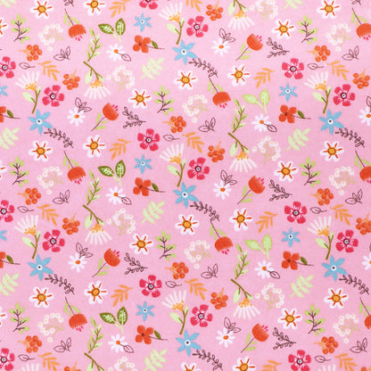 Floral Brushed Cotton - Pink - Meadow Dance