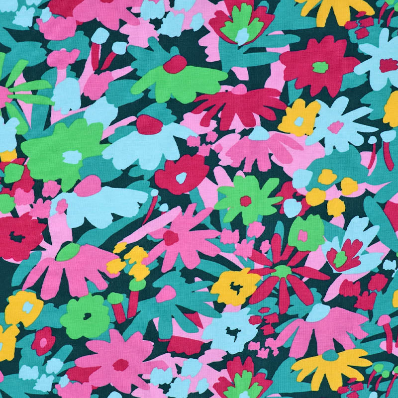 Floral jersey fabric hotsell