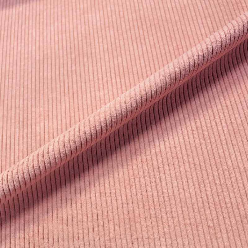 100% Polyester   Dusky Pink Brushed Back Corduroy Fabric