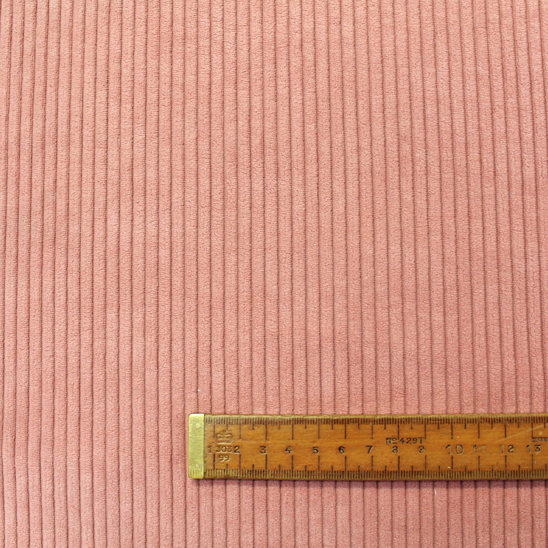 100% Polyester   Dusky Pink Brushed Back Corduroy Fabric