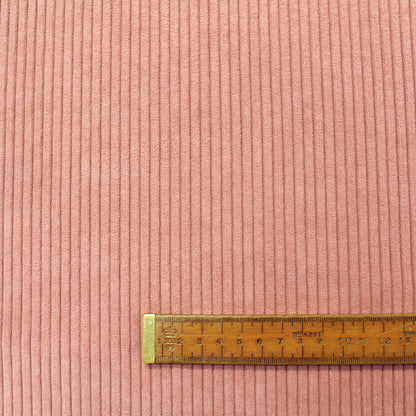 100% Polyester   Dusky Pink Brushed Back Corduroy Fabric