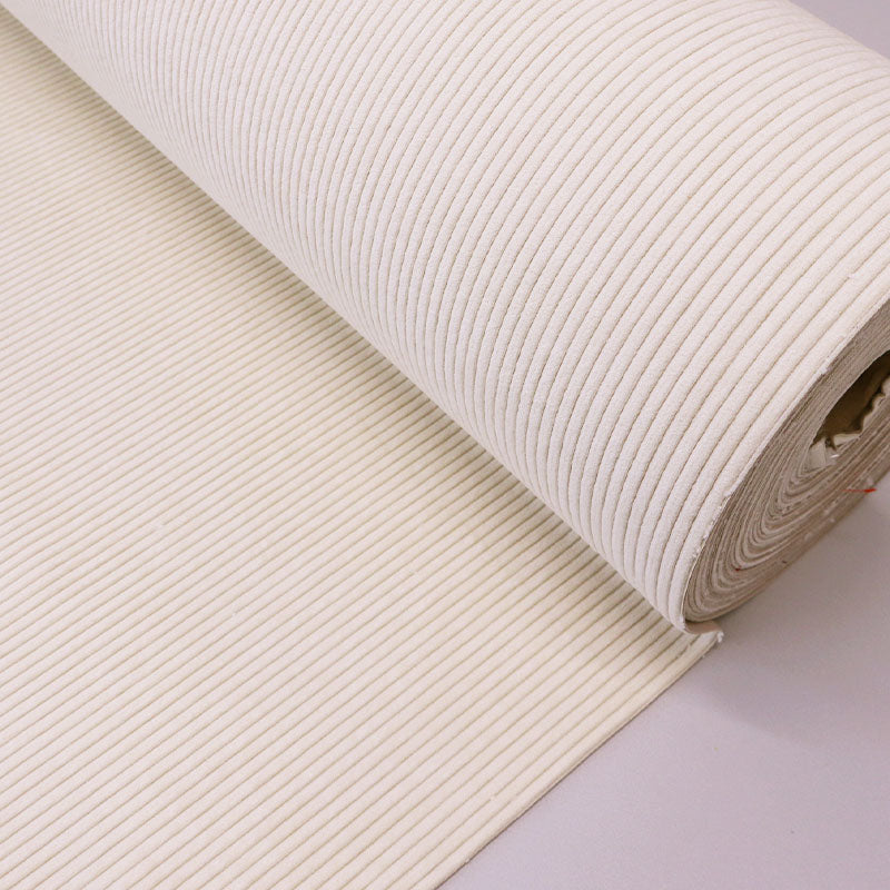 100% Polyester Ivory White Brushed Back Corduroy Fabric