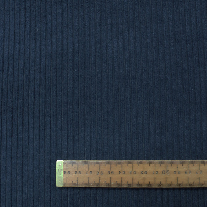 100% Polyester   Navy Blue Brushed Back Corduroy Fabric