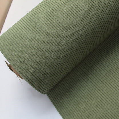  100% Polyester  Khaki Green Brushed Back Corduroy Fabric