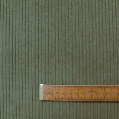  100% Polyester  Khaki Green Brushed Back Corduroy Fabric