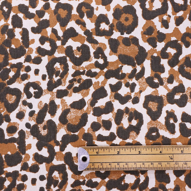 Cotton Panama - Leopard Print - Brown