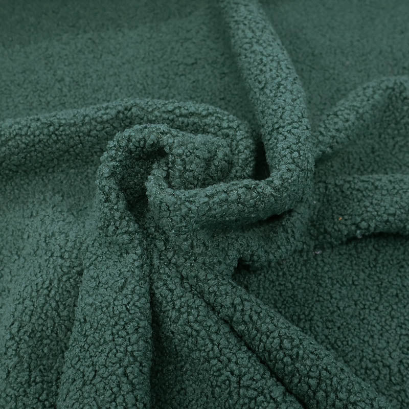 100% Polyester Furnishing Boucle Fabric - Dark Green