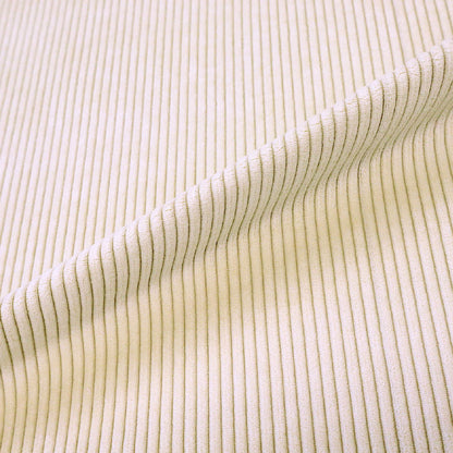 100% Polyester Ivory White Brushed Back Corduroy Fabric