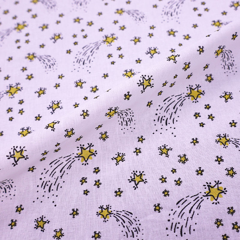 Great Value - Wide Width 100% Cotton - Yellow Shooting Stars on white cotton