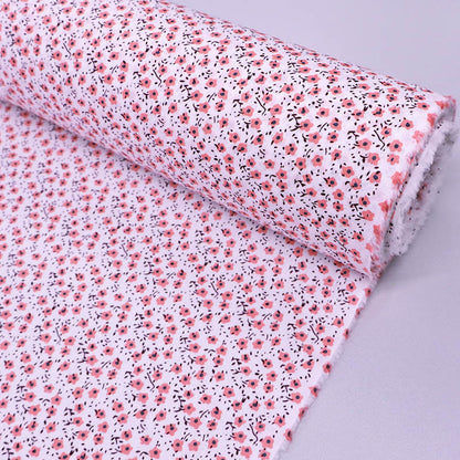 Pink Floral 100% Cotton Fabric wide width