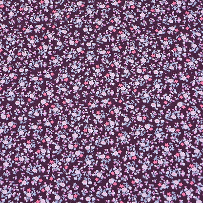 Purple Floral 100% Cotton Fabric Wide Width