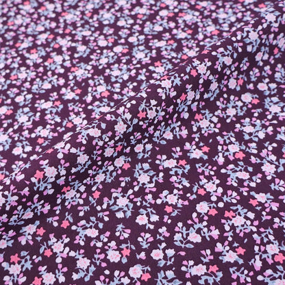 Purple Floral 100% Cotton Fabric Wide Width