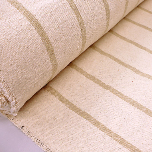 100% Cotton Furnishing Heavyweight Cotton Tan Stripe Fabric