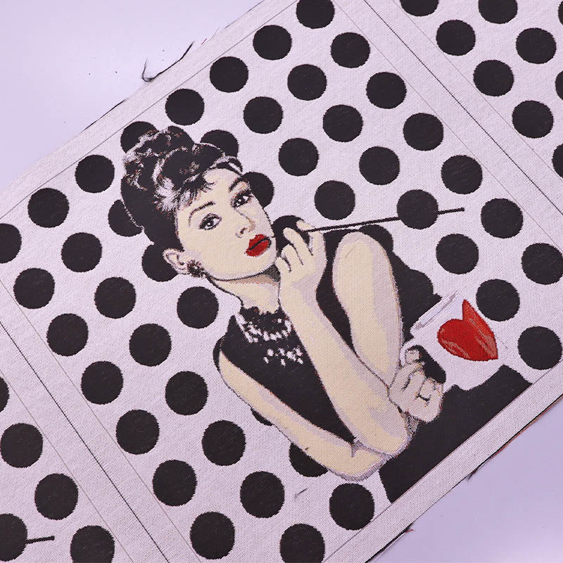 Holly Golightly with Tea Tapestry Cushion/Bag Panel