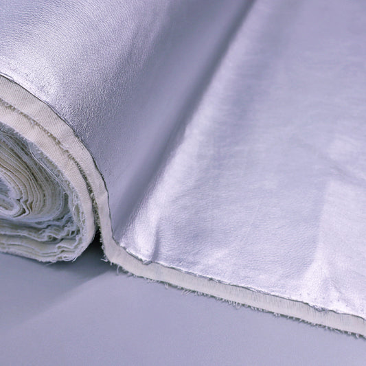 100% Polyurethane Faux Leather Fabric - Silver