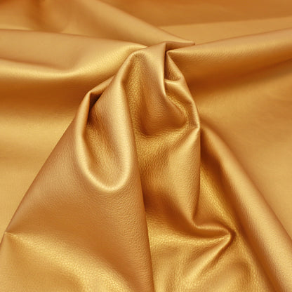 100% Polyurethane Faux Leather Fabric - Gold