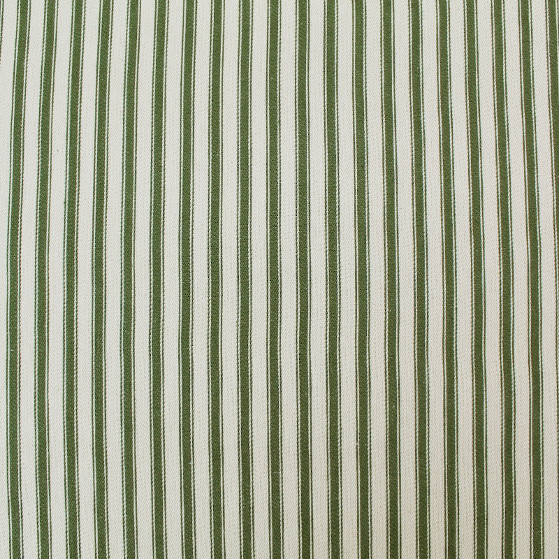 Indian Cotton Ticking Stripe Fabric - Green