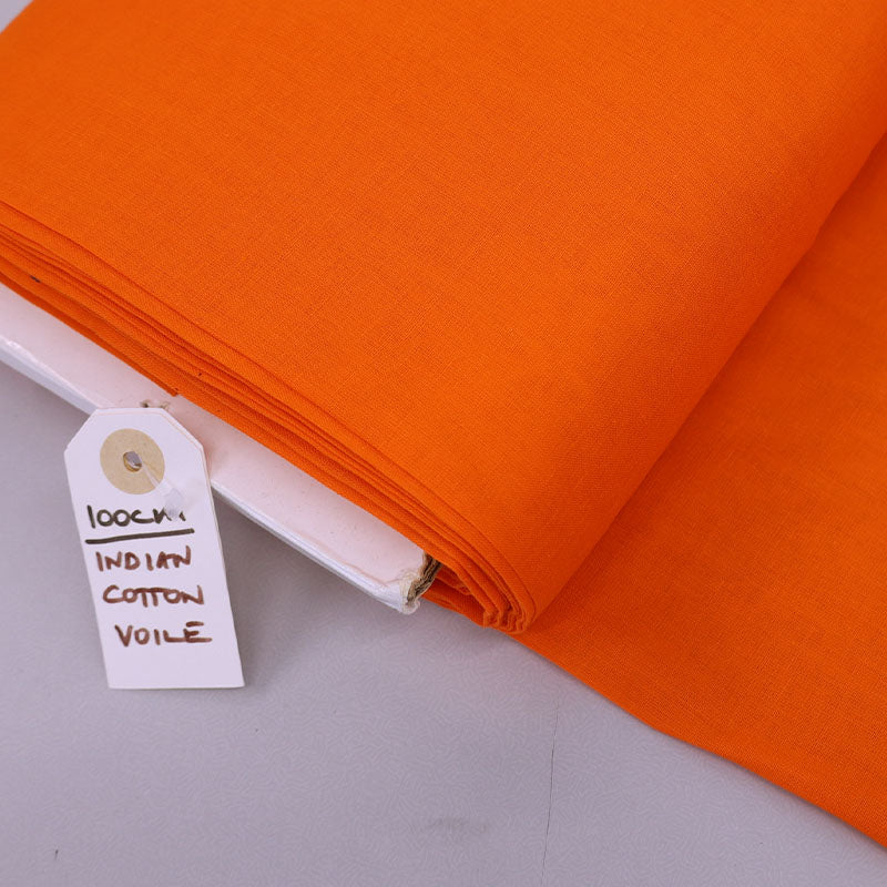 100% Cotton Orange Voile Fabric