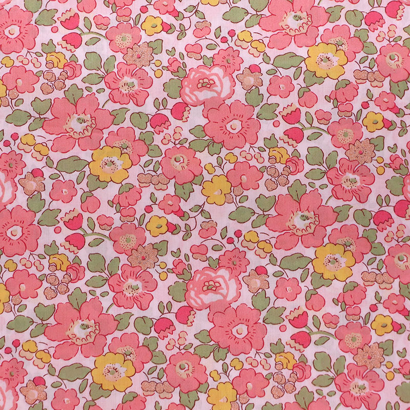 100% Cotton Liberty Fabrics Tana Lawn™ Fabric - Betsy - Pink and Gold