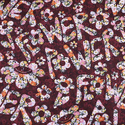 Liberty Fabrics Tana Lawn™ Cotton - Flower Power - Burgundy and Orange