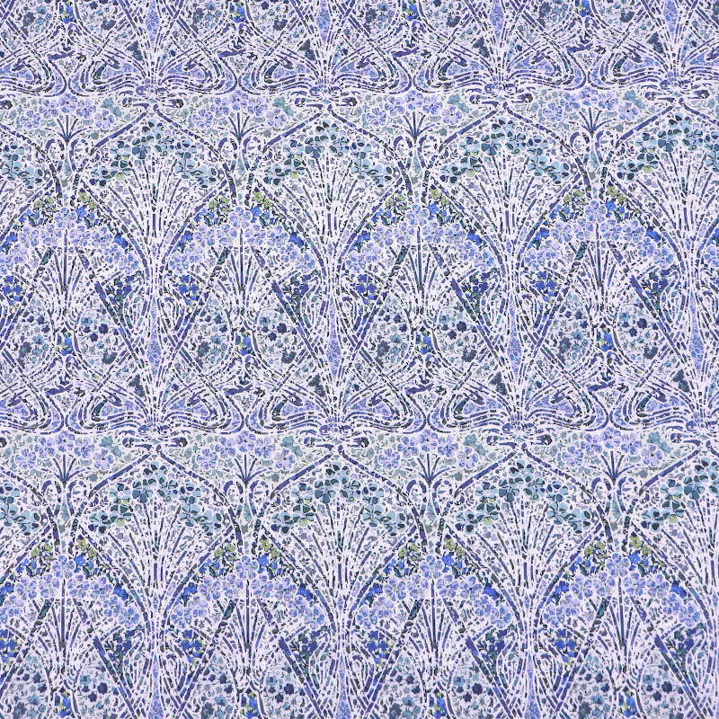 100% Cotton Liberty Fabrics Blue Floral Cotton Lawn Ianthe