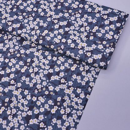 100% Cotton Lawn Liberty Fabric - Mitsi - Cherry Blossom Floral Grey Print