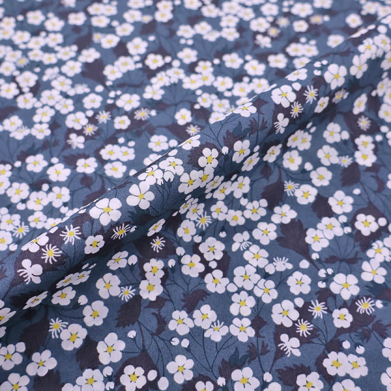 100% Cotton Lawn Liberty Fabric - Mitsi - Cherry Blossom Floral Grey Print